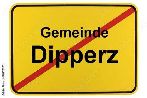 Illustration eines Ortsschildes der Gemeinde Dipperz in Hessen