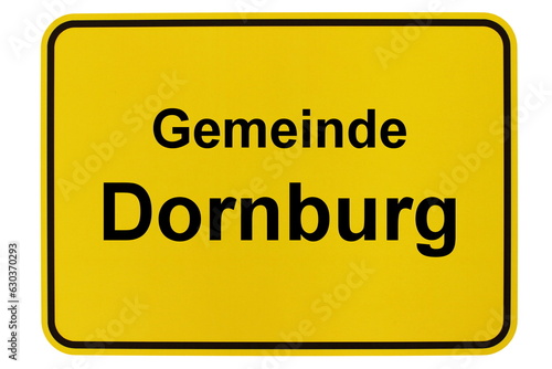 Illustration eines Ortsschildes der Gemeinde Dornburg in Hessen