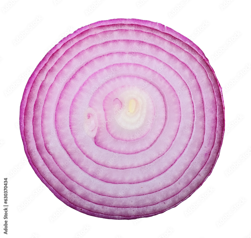Fotografie sliced red onion isolated on white background