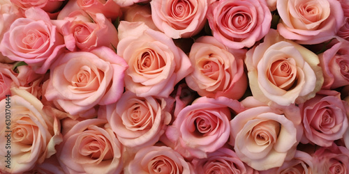 Mesmerizing Pink Rose Blossoms in Abundance: Nature's Delightful Symphony - AI generated
