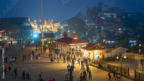 Mall Road is a Shopping center located in Shimla, Himachal Pradesh, India photo