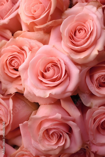 Mesmerizing Pink Rose Blossoms in Abundance: Nature's Delightful Symphony - AI generated