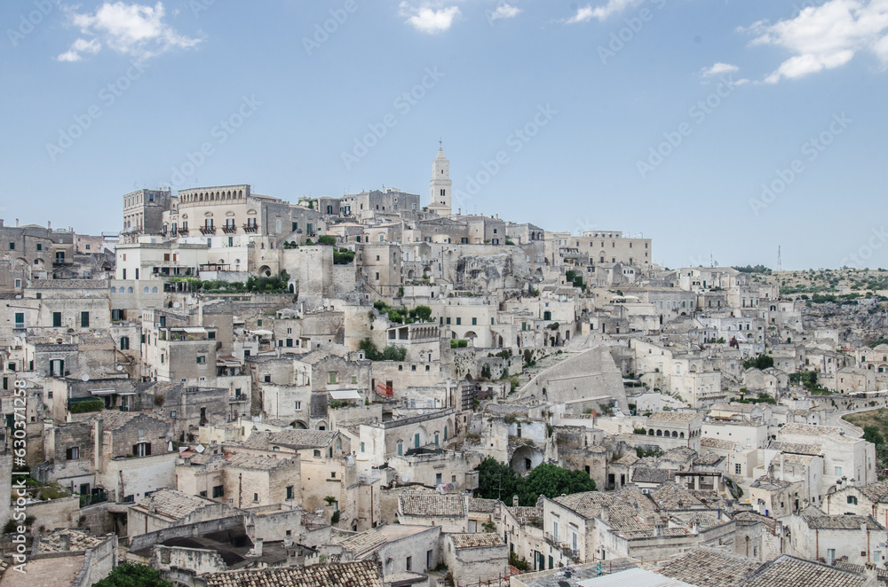 Panoramic view of Matera old town in Italy