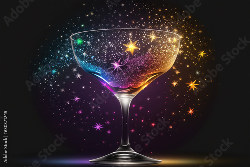 color cocktail on background