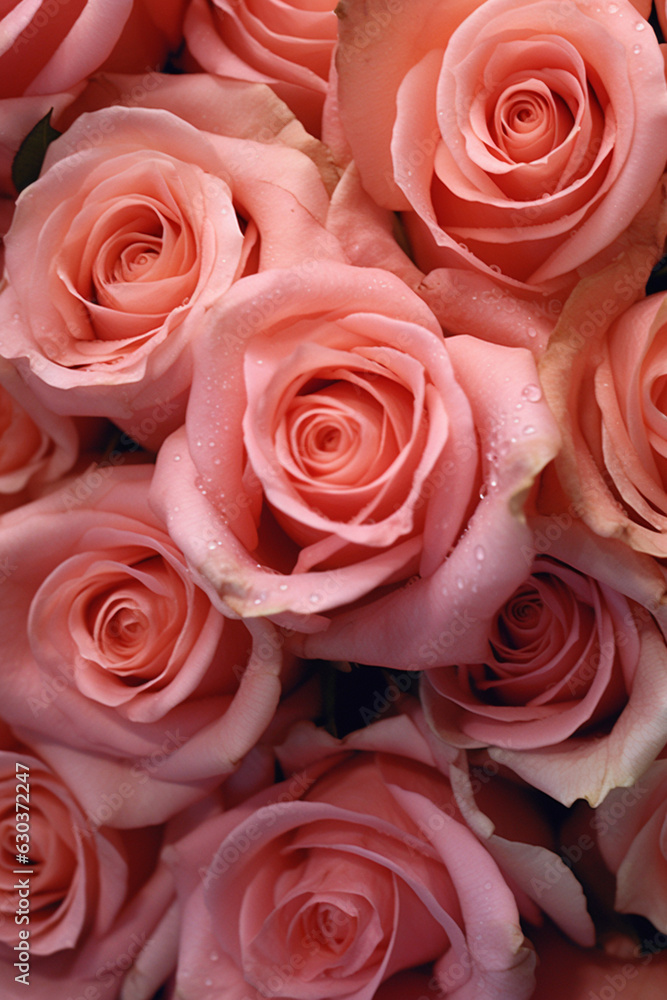 Mesmerizing Pink Rose Blossoms in Abundance: Nature's Delightful Symphony - AI generated Mesmerizing Pink Rose Blossoms in Abundance: Nature's Delightful Symphony - AI generated