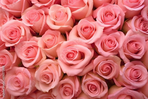 Mesmerizing Pink Rose Blossoms in Abundance  Nature s Delightful Symphony - AI generated