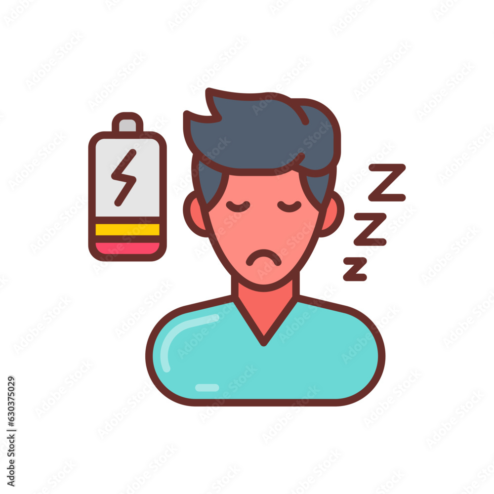 Tiredness icon in vector. Illustration