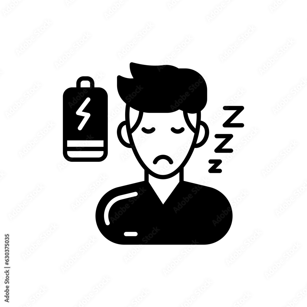 Tiredness icon in vector. Illustration Tiredness icon in vector. Illustration