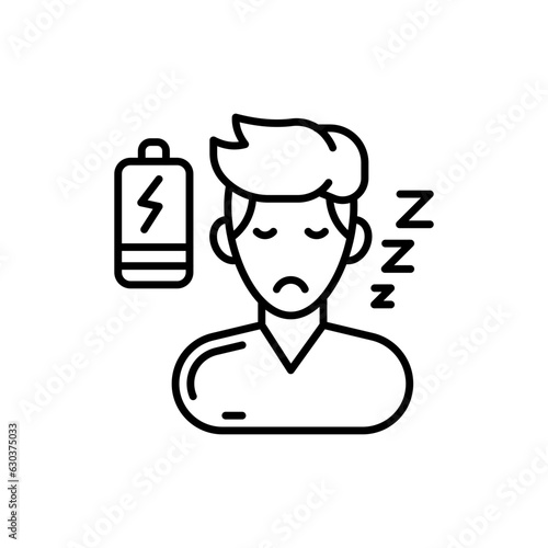 Tiredness icon in vector. Illustration