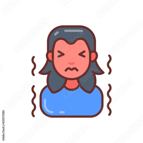 Shivering icon in vector. Illustration