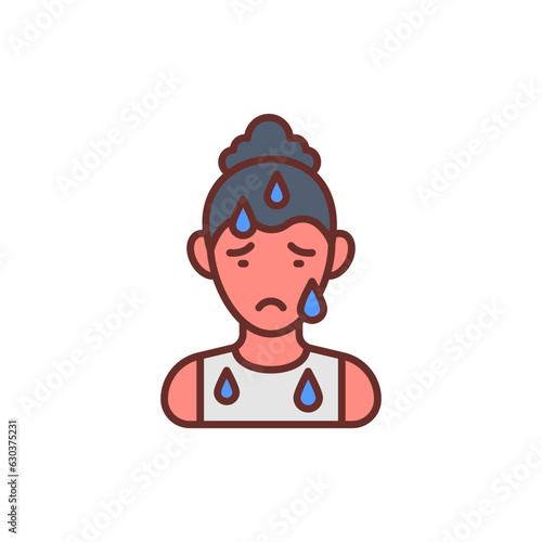Increased Sweating icon in vector. Illustration