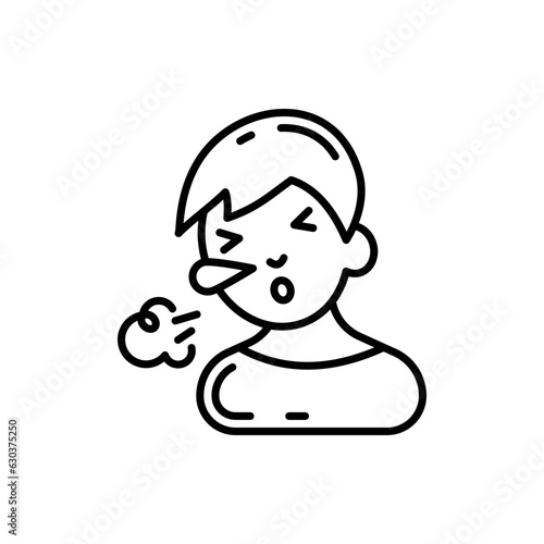 Sneezing icon in vector. Illustration