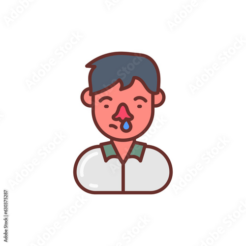 Rhinitis icon in vector. Illustration