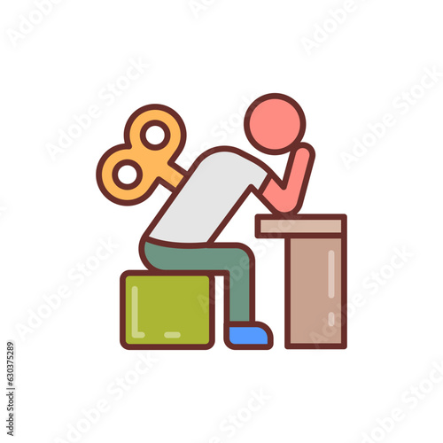 Fatigue icon in vector. Illustration