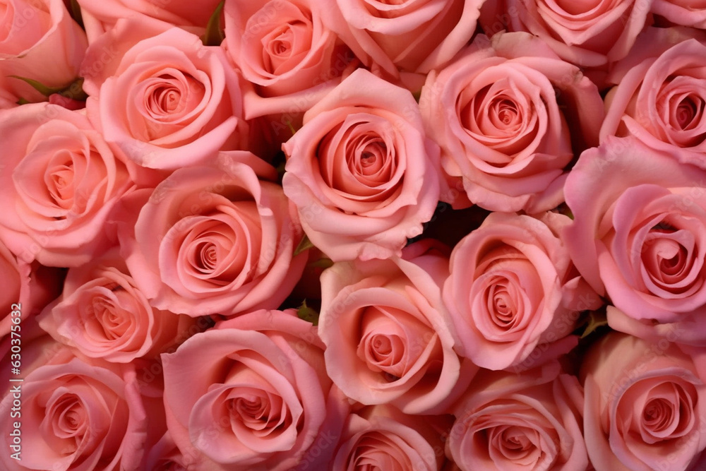 Mesmerizing Pink Rose Blossoms in Abundance: Nature's Delightful Symphony - AI generated Mesmerizing Pink Rose Blossoms in Abundance: Nature's Delightful Symphony - AI generated
