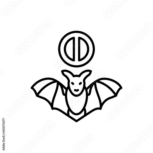 Bat Prohibition icon in vector. Illustration
