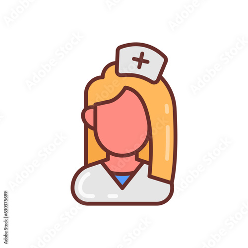 Nurse icon in vector. Illustration