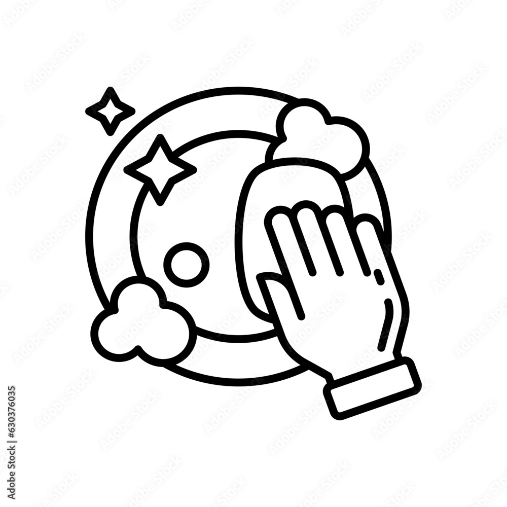 Wash Dishes icon in vector. Illustration Wash Dishes icon in vector. Illustration
