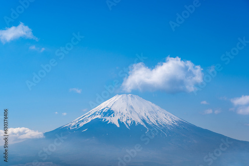 View of Mount Fuji with cloud overhead, captured from Yamanashi Prefecture, Japan
