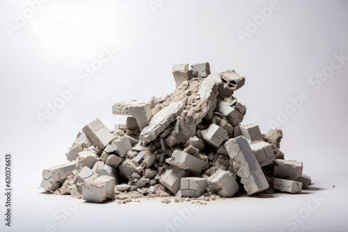 group of rubble on a white background.