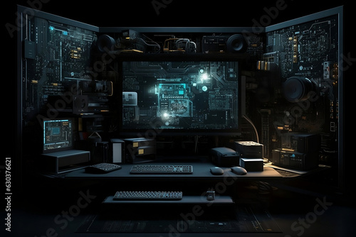 gaming desktop backgrond illustration 4k