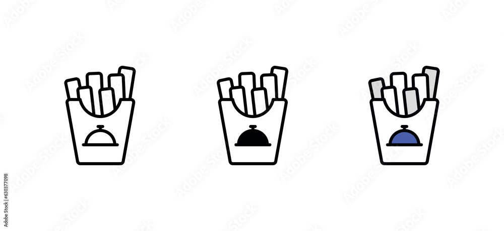 Regular Fries icon design with white background stock illustration Regular Fries icon design with white background stock illustration