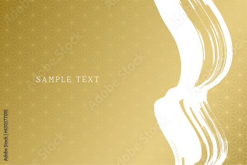 筆で描いた白色と金色の和風背景素材