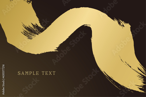 筆で描いた金色の和風背景素材