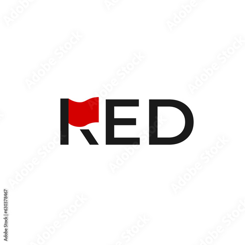 Letter R flag logo Icon. Simple Flag initial R red logo and brand identity