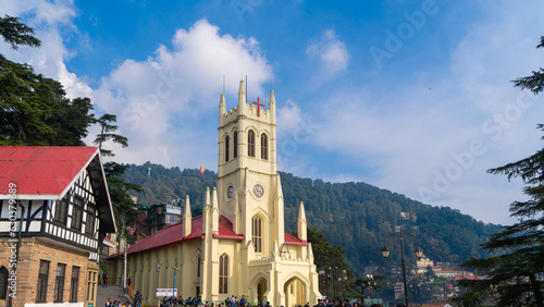 Christ Church located in Shimla, Himachal Pradesh, India photo