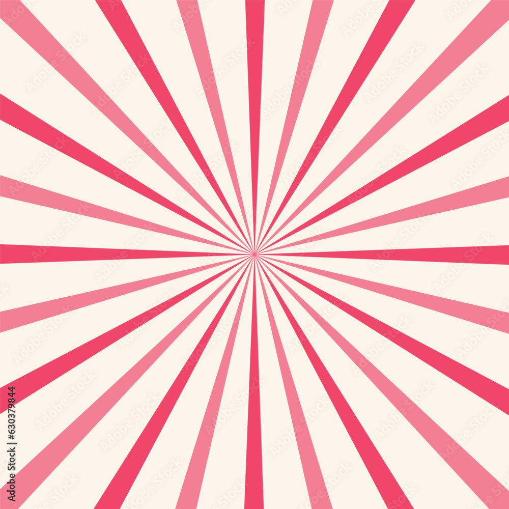 Fototapeta premium Sunburst backdrop design with a white and red vector