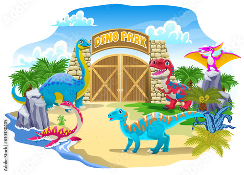 Dino Park Cartoon Happy in Children book Style