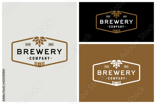 Simple Minimalist brewery company logo. logo brewing