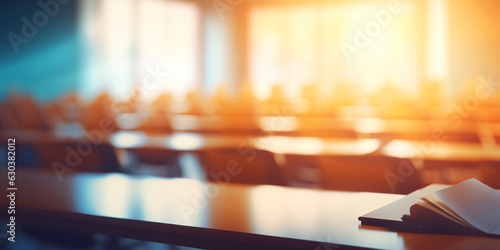 Business Event in Modern Conference Room: Blurred Seminar or Government Session Background