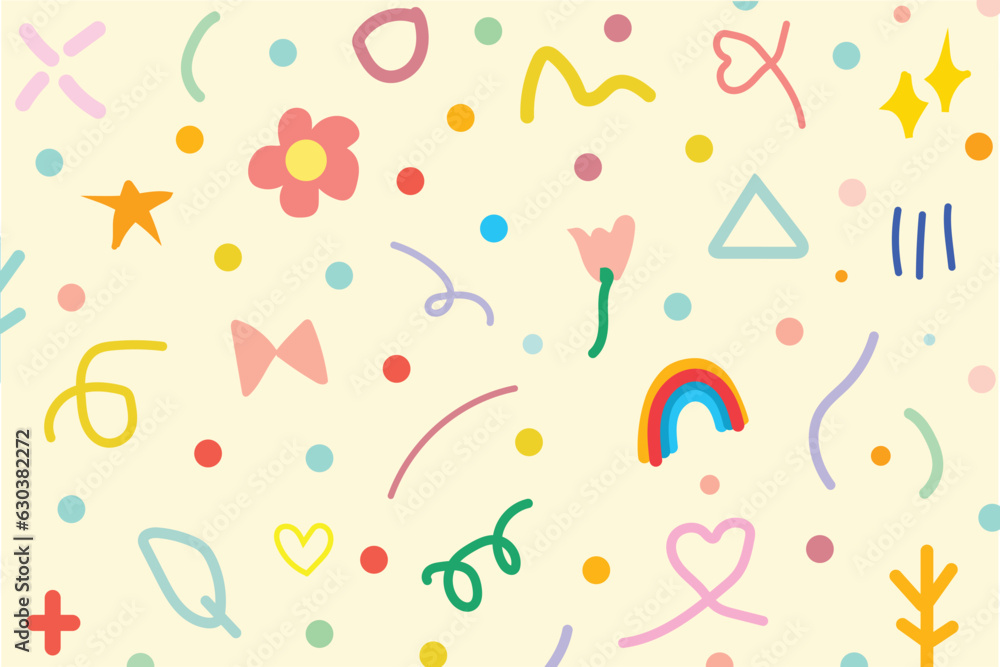 Abstract doodle cute pattern