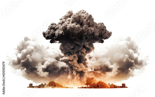 Explosive Impact: A Captivating Burst of Energy on White background. Generative Ai © DigitalGenetics