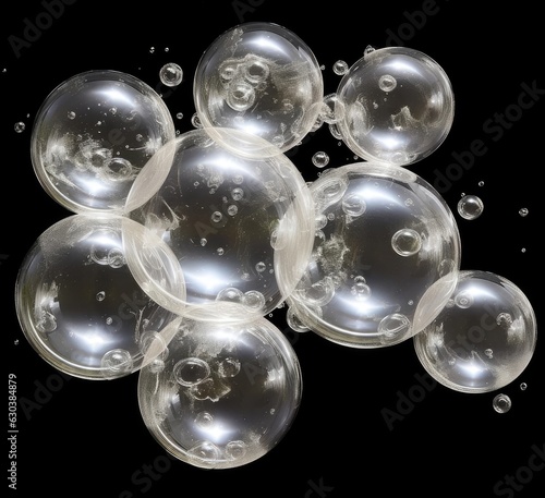 Water droplets or bubbles