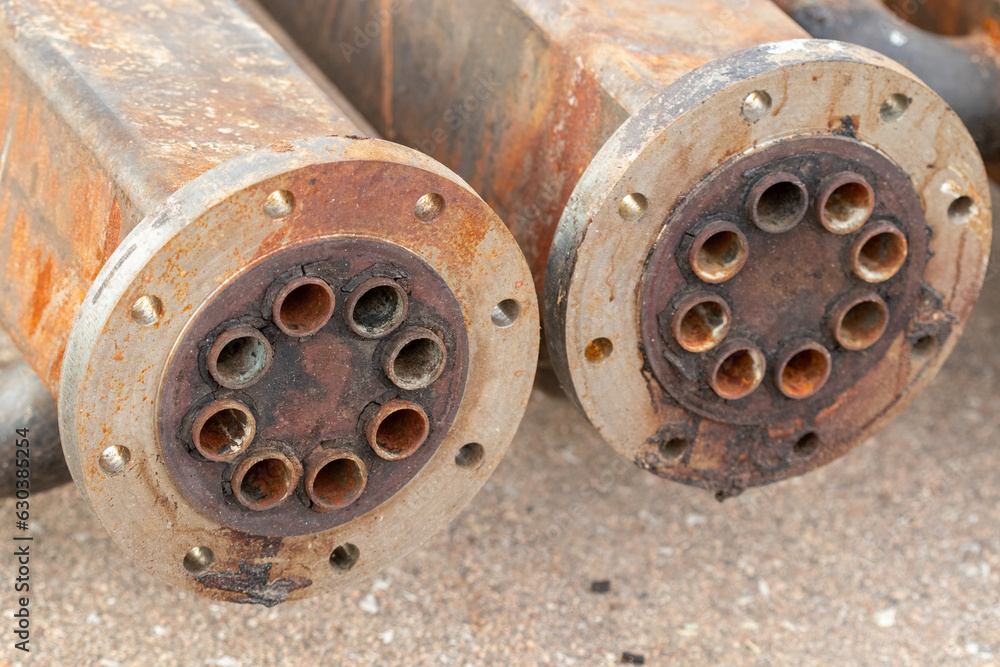 Old rusty extrusion tubing steal back ground Old rusty extrusion tubing steal back ground