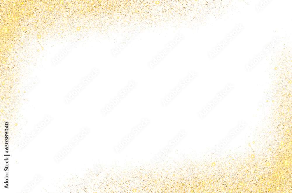 Rectangle Gold Glitter Color Luxury Border Frame Transparent Background