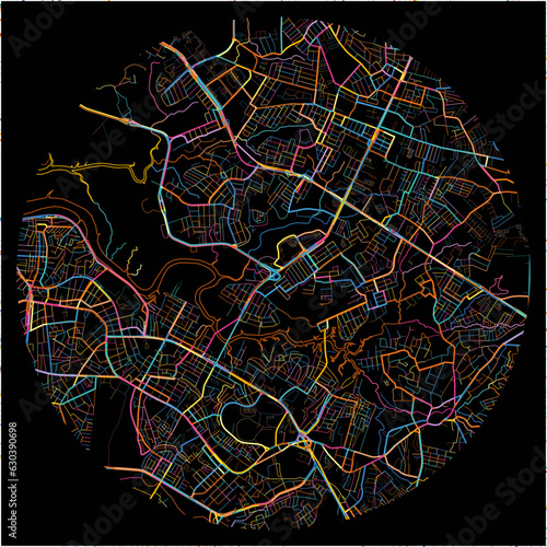 Colorful Map of SaoLuis with all major and minor roads.
