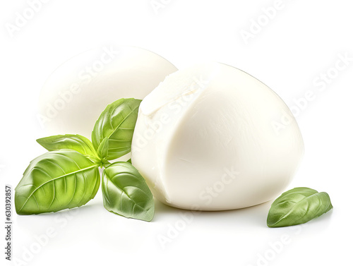 Mozzarella cheese collection isolated on white background.
