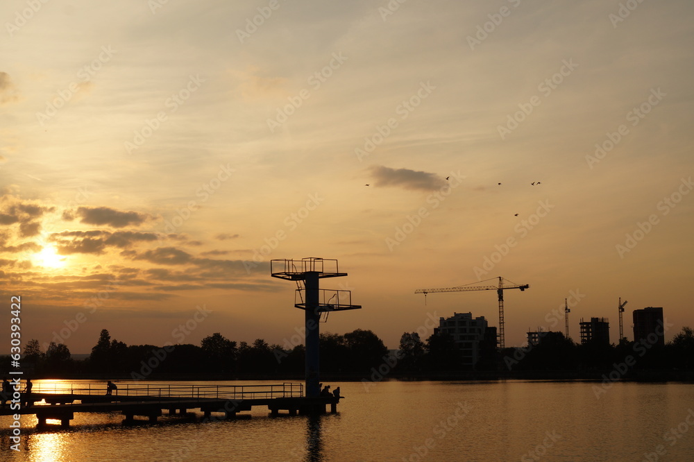 sunset on the lake, Ukraine, Ivano-Frankivsk sunset on the lake, Ukraine, Ivano-Frankivsk