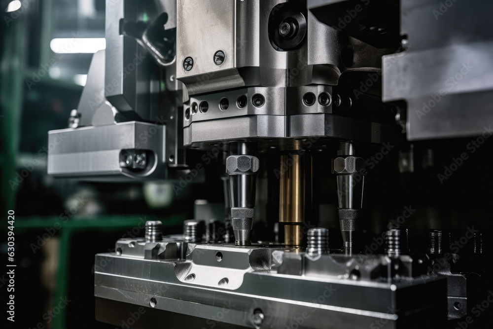 Crafting Precision Parts: A Macro Shot of an Injection Molding Machine in Action Crafting Precision Parts: A Macro Shot of an Injection Molding Machine in Action