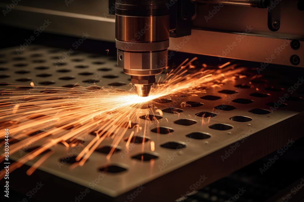Cutting-Edge Technology: A Macro Shot of a Laser Cutter at Work