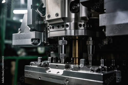 Crafting Precision Parts: A Macro Shot of an Injection Molding Machine in Action