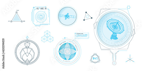 Design elements for infographic of data communication.