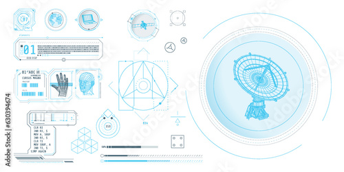 Design elements for infographic of data communication.