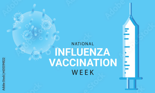 National Influenza Vaccination week. background, banner, card, poster, template. Vector illustration.