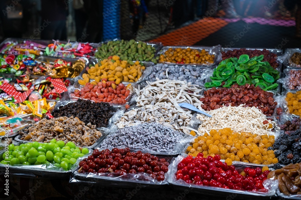 Assortment of sweets at a night market in Pakbara, Thailand