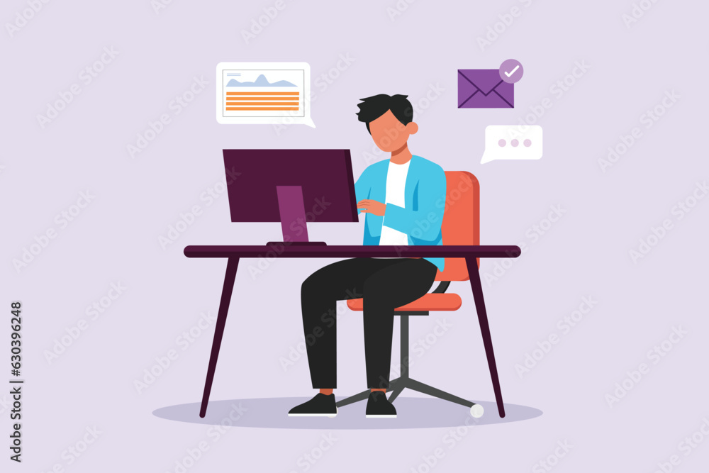 Freelancer working from home or beach at relaxed pace, convenient workplace concept. Colored flat vector illustration isolated. Freelancer working from home or beach at relaxed pace, convenient workplace concept. Colored flat vector illustration isolated.